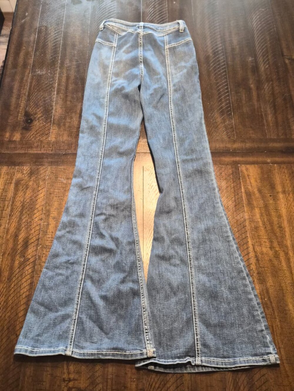 SHYANNE Womens Super Flare Jeans Bell Bottoms Mid Rise Blue Size 25 x 34 G710 - Picture 5 of 12
